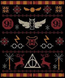 Harry Potter Knit kerst t-shirt - Zwart - 3XL
