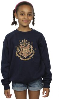 Harry Potter Meisjes Goud Zweinstein Sweatshirt (Marineblauw) Navy