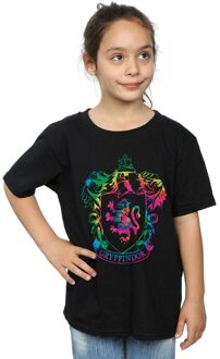 Harry Potter Meisjes Gryffindor Crest Tie Dye Ingevuld Katoenen T-Shirt (Zwart) - 12-13J / 152-158cm
