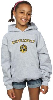 Harry Potter Meisjes Hufflepuff Crest Hoodie (Sportgrijs) - maat 12-13J / 152-158cm Lichtgrijs