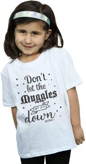 Harry Potter Meisjes Laat De Dreuzels Niet Katoen T-Shirt (Wit) - maat 9-11J / 128cm-146cm