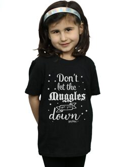 Harry Potter Meisjes Laat De Dreuzels Niet Katoen T-Shirt (Zwart) - maat 7-8J / 122-128cm