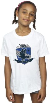 Harry Potter Meisjes Ravenclaw borstembleem katoen T-shirt (Wit) - maat 3-4J / 98-104cm