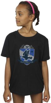 Harry Potter Meisjes Ravenclaw borstembleem katoen T-shirt (Zwart) - maat 3-4J / 98-104cm