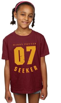 Harry Potter Meisjes Seeker 07 Katoenen T-Shirt (Bourgondië) - maat 7-8J / 122-128cm Bourgogne