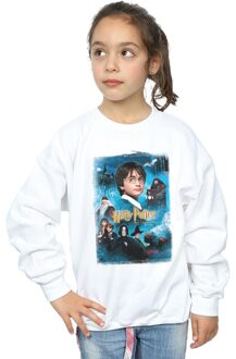 Harry Potter Meisjes Sweatshirt Steen der Wijzen (Wit) - 9-11J / 128cm-146cm