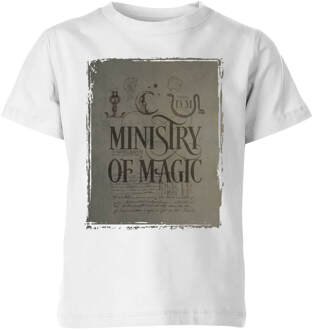 Harry Potter Ministry Of Magic kinder t-shirt - Wit - 98/104 (3-4 jaar) - Wit