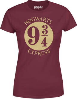 Harry Potter Platform 9 3/4 Dames T-shirt - Wijnrood - L
