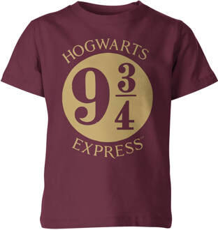 Harry Potter Platform 9 3/4 Kinder T-shirt - Wijnrood - 98/104 (3-4 jaar)