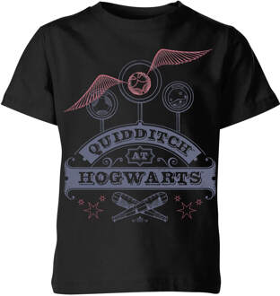 Harry Potter Quidditch At Hogwarts Kids' T-Shirt - Black - 122/128 (7-8 jaar) Zwart - M