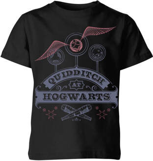 Harry Potter Quidditch At Hogwarts Kids' T-Shirt - Black - 98/104 (3-4 jaar) - Zwart - XS