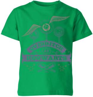 Harry Potter Quidditch At Hogwarts Kids' T-Shirt - Green - 110/116 (5-6 jaar) Groen - S