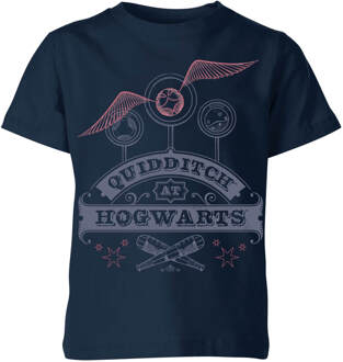 Harry Potter Quidditch At Hogwarts Kids' T-Shirt - Navy - 110/116 (5-6 jaar) - Navy blauw - S