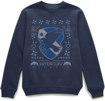 Harry Potter Ravenclaw Crest kersttrui - Navy - L Blauw