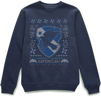 Harry Potter Ravenclaw Crest kersttrui - Navy - M Blauw