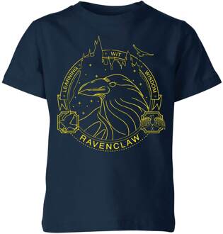 Harry Potter Ravenclaw Raven Badge kinder t-shirt - Navy - 98/104 (3-4 jaar)