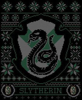 Harry Potter Slytherin Crest kerst t-shirt - Zwart - XXL