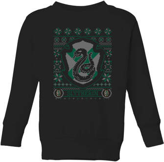 Harry Potter Slytherin Crest Kids' Christmas Sweatshirt - Black - 146/152 (11-12 jaar) Zwart - XL