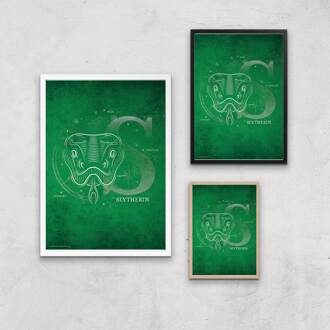 Harry Potter Slytherin Giclee Art Print - A2 - Wooden Frame Meerdere kleuren
