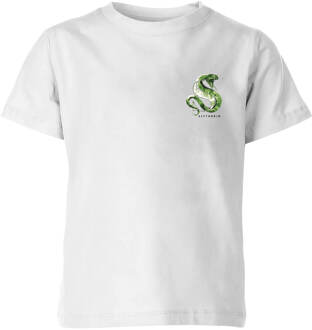 Harry Potter Slytherin Kids' T-Shirt - White - 110/116 (5-6 jaar) - Wit