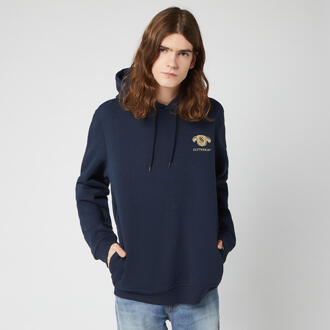 Harry Potter Slytherin Unisex Embroidered Hoodie - Navy - M Blauw