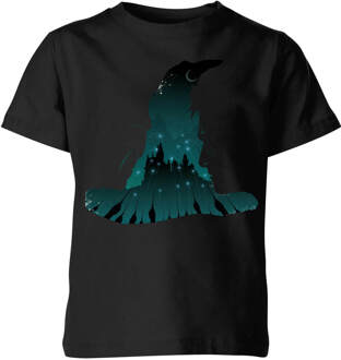 Harry Potter Sorting Hat Silhouet kinder t-shirt - Zwart - 110/116 (5-6 jaar) - Zwart