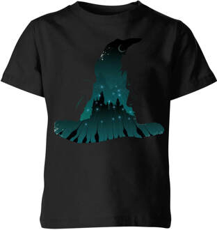 Harry Potter Sorting Hat Silhouet kinder t-shirt - Zwart - 110/116 (5-6 jaar)