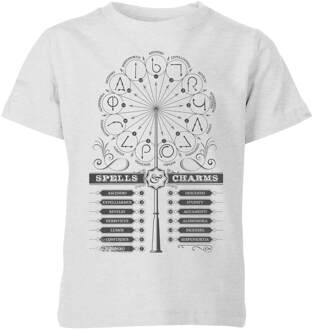 Harry Potter Spells Charms kinder t-shirt - Grijs - 98/104 (3-4 jaar)