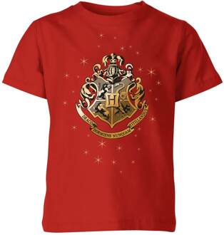 Harry Potter Star Hogwarts Gold Crest kinder t-shirt - Rood - 122/128 (7-8 jaar)