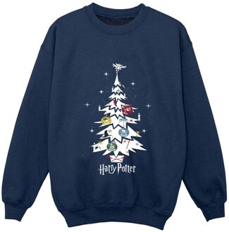 Harry Potter Sweatshirt met kerstboom voor jongens (Marineblauw) Navy - 9-11J / 128cm-146cm