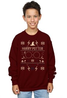 Harry Potter Sweatshirt met kerstpatroon voor jongens (Bourgondië) Bourgogne - 3-4J / 98-104cm