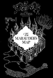 Harry Potter The Marauders Map Dames T-shirt - Zwart - 3XL
