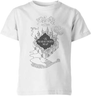 Harry Potter The Marauders Map Kinder T-shirt - Wit - 110/116 (5-6 jaar) - S
