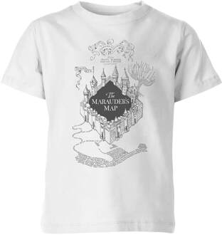 Harry Potter The Marauders Map Kinder T-shirt - Wit - 134/140 (9-10 jaar) - L