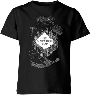Harry Potter The Marauders Map Kinder T-shirt - Zwart - 134/140 (9-10 jaar) - L