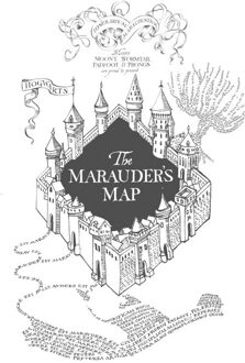 Harry Potter The Marauders Map T-shirt - Wit - XL