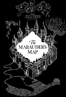 Harry Potter The Marauders Map T-shirt - Zwart - 3XL