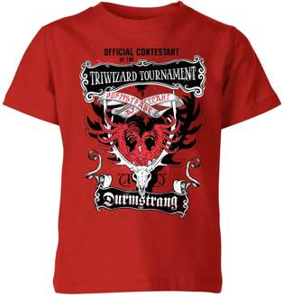 Harry Potter Triwizard Tournament Durmstrang kinder t-shirt - Rood - 134/140 (9-10 jaar)