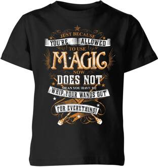Harry Potter Whip Your Wands Out kinder t-shirt - Zwart - 134/140 (9-10 jaar)