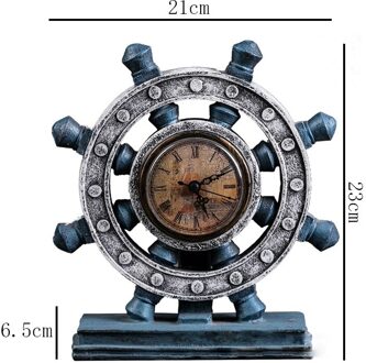 Hars Ambachtelijke Retro Roer Klok Sculptuur Nordic Stijl Standbeeld Interieur Kantoor Ornamenten Woonkamer Slaapkamer Desktop Decoraties