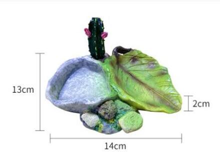 Hars Cactus Reptiel Feeder Kom Bassin Schildpad Water Schorpioen Voor Huisdier Schildpad Pot Krabben Voeden Lade Voedsel LizardZA195 color1