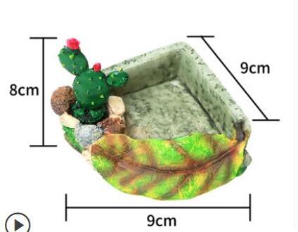 Hars Cactus Reptiel Feeder Kom Bassin Schildpad Water Schorpioen Voor Huisdier Schildpad Pot Krabben Voeden Lade Voedsel LizardZA195 color5