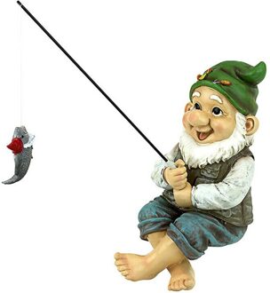 Hars Gnome Vissen Tuin Outdoor Decoratie Accessoires Leuke Tuinieren Gnome Standbeeld Yard Decoratie Ornament Jardin