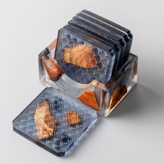 Hars Grenen Onderzetters Hittebestendige Placemats Drinken Mat Thee Koffie Cup Pad Waterdicht Antislip Creatieve Decor Natuurlijke grijs reeks