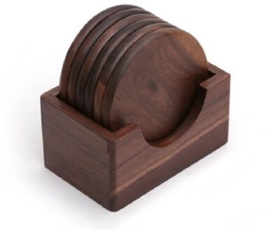 Hars Grenen Onderzetters Hittebestendige Placemats Drinken Mat Thee Koffie Cup Pad Waterdicht Antislip Creatieve Decor Natuurlijke zwart okkernoot reeks