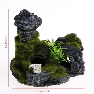 Hars Huis Aquarium Onderdak Aquarium Moss Ornament Rotstuin Decoratie