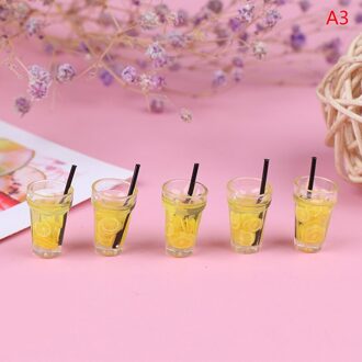 Hars Mini 1:12 Schaal Fruit Citroen Simulatie Melk Drinken Thee Drinken Pop Voedsel Keuken Accessoires Voor Poppenhuis Miniatuur Speelgoed 3