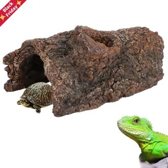 Hars Schildpad Reptiel Verbergen Grot Reptielen Vermijden Grotten Simulatie Boomschors Amfibieën Landschap Hagedis Voerbox Decoratie
