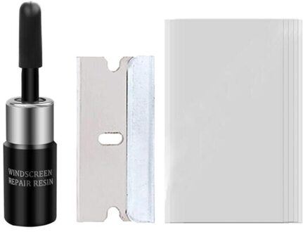 Hars Set Voorruit Diy Glas Kras Reparatie Vloeistof Auto Universele Fixing Tool Vensterglas Venster Crack Reparatie Onderhoud Gereedschap zwart