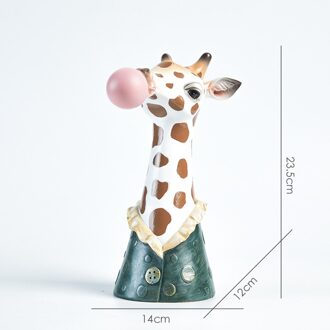 Hars Succulenten Bloem Planter Plant Pot Vazen Mand Cartoon Dier Hoofd Voor Home Decor giraffe
